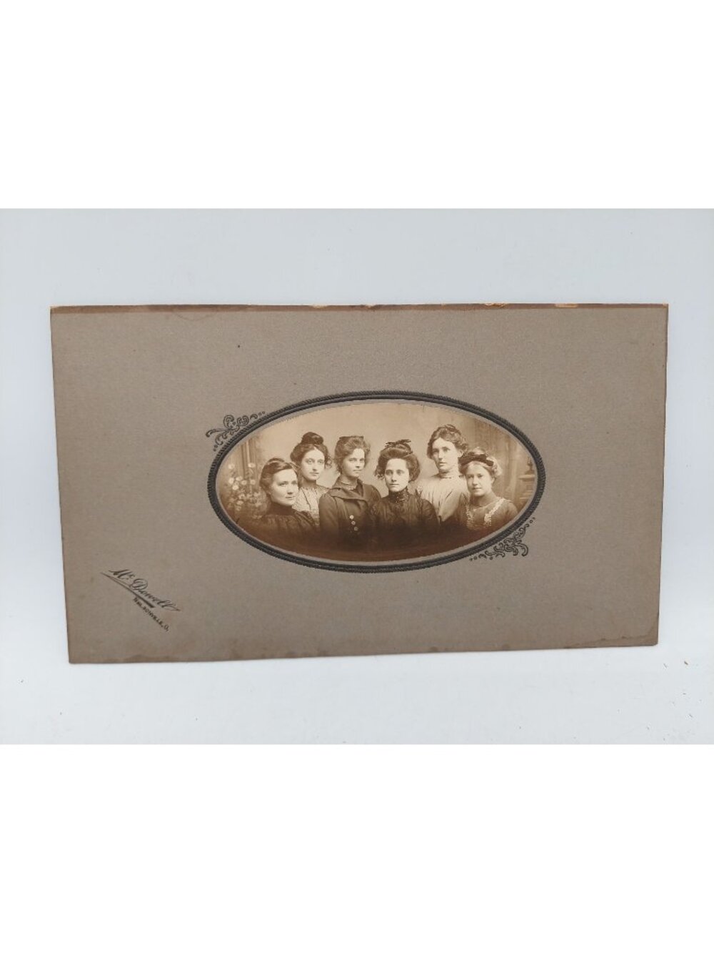 Antique Photo Group Of Women Victorian Dress Cabinet Card Nelsonville Oh